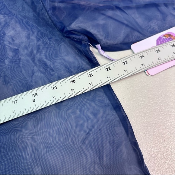 Johnny Wujek Sheer Blue Women's Top Size E - Picture 6 of 7